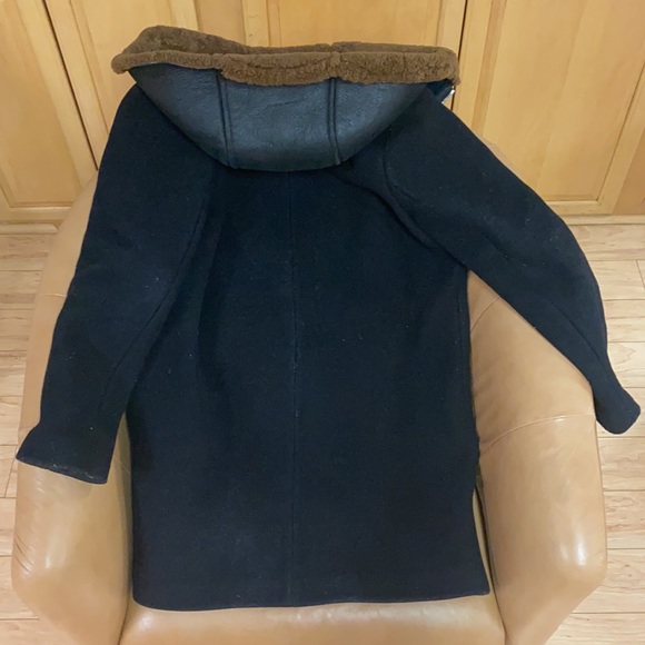 Sandro Wool Jacket w/ Shearling Hood - Picture 5 of 5